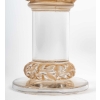 Paire de Bougeoirs "Chêne" verre blanc patiné sépia de René LALIQUE