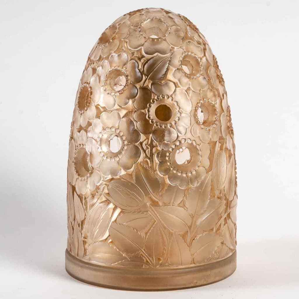 Brûle Parfums « Boutons D’Or » verre blanc patiné sépia de René LALIQUE pour les Lampes Berger | Biron |||||||