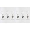 Suite de 6 Verres à Liqueur « Thionville » verre blanc émaillé noir de René LALIQUE – 6 pièces | Biron ||||||