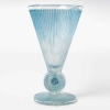 Vase « Pavot » verre blanc patiné bleu et émaillé noir de René LALIQUE | Biron ||||||||