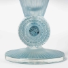 Vase « Pavot » verre blanc patiné bleu et émaillé noir de René LALIQUE | Biron Vase "Pavot" verre blanc patiné bleu et émaillé noir de René LALIQUE