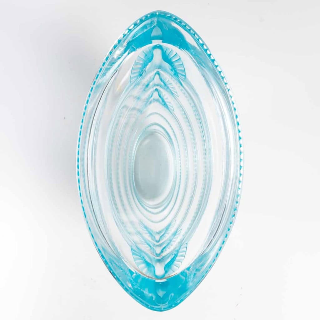 Vase « Saint-Marc » verre blanc patiné bleu de René LALIQUE | Biron Vase "Saint-Marc" verre blanc patiné bleu de René LALIQUE