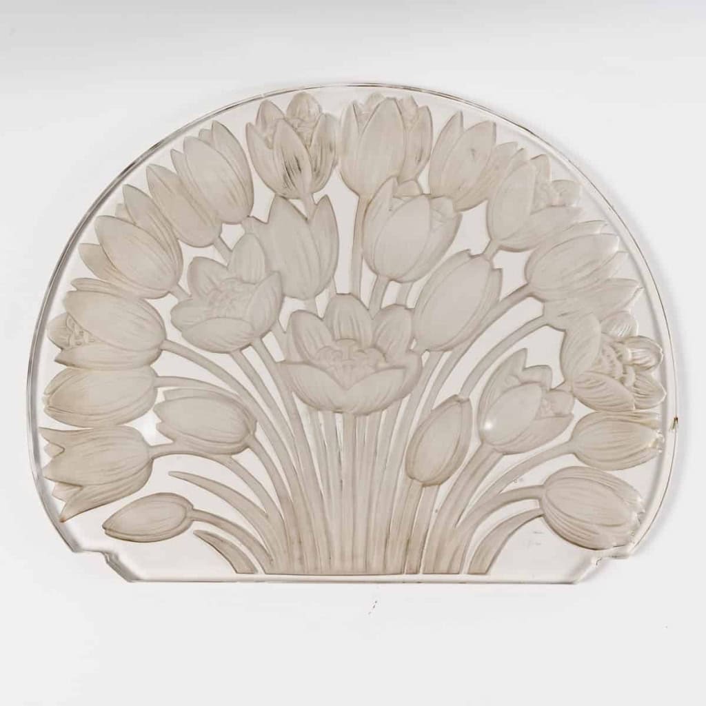 Surtout Décoratif « Tulipes » verre blanc de René LALIQUE | Biron Surtout Décoratif "Tulipes" verre blanc de René LALIQUE