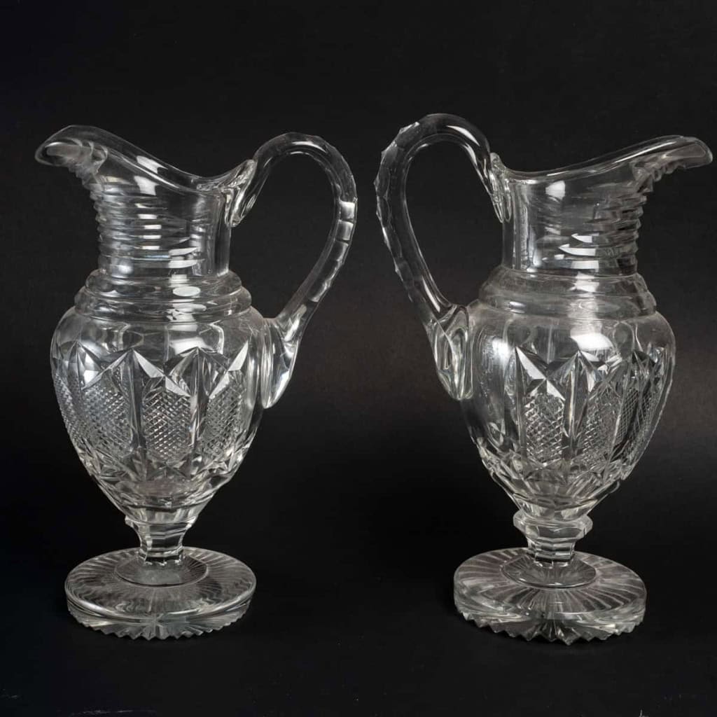 Paire d’aiguieres en cristal de baccarat, XIXème siècle | Biron ||||||||