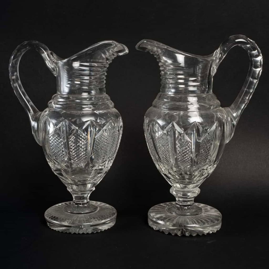 Paire d’aiguieres en cristal de baccarat, XIXème siècle | Biron Paire d'aiguieres en cristal de baccarat, XIXème siècle