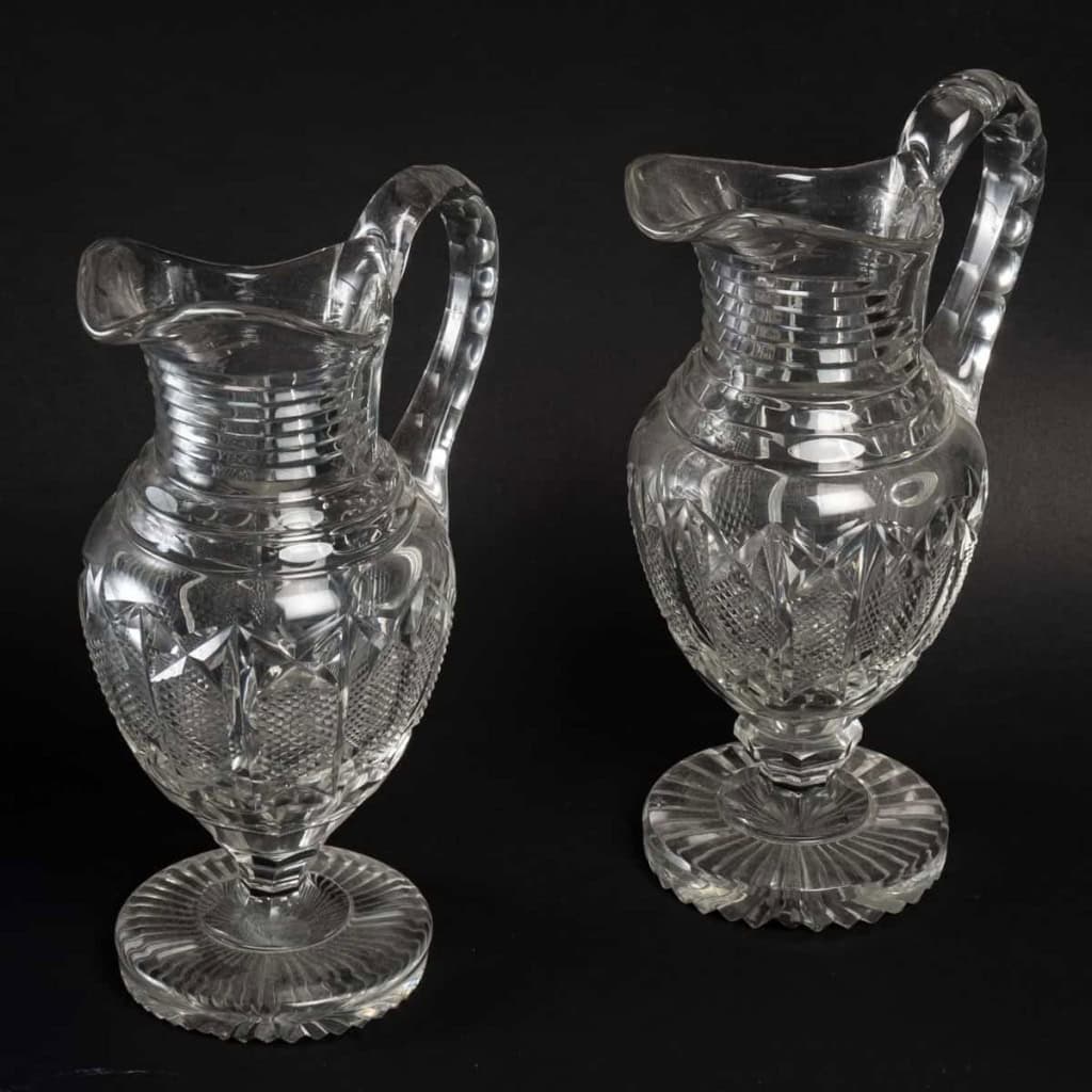 Paire d’aiguieres en cristal de baccarat, XIXème siècle | Biron Paire d'aiguieres en cristal de baccarat, XIXème siècle