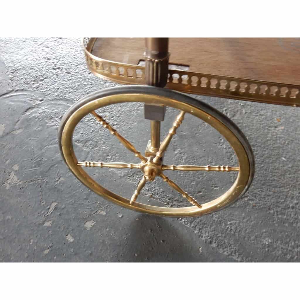 1970′ Bar Roulant en Bronze et Laiton Doré Maison Jansen 3 Roues | Biron 1970′ Bar Roulant en Bronze et Laiton Doré Maison Jansen 3 Roues