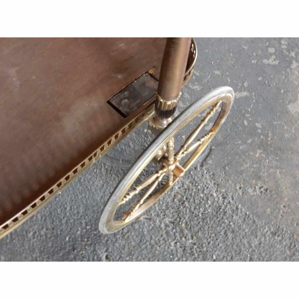 1970′ Bar Roulant en Bronze et Laiton Doré Maison Jansen 3 Roues | Biron 1970′ Bar Roulant en Bronze et Laiton Doré Maison Jansen 3 Roues