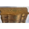 1970′ Commode Arbalète 2 Tiroirs Bois Doré Style Renaissance Italienne 76 X 33 X H 71 cm