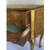 1970′ Commode Arbalète 2 Tiroirs Bois Doré Style Renaissance Italienne 76 X 33 X H 71 cm