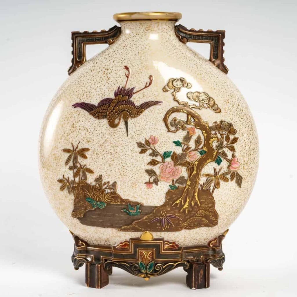 Gourde plate « Hooh Flask », Royal Worcester 1874 | Biron ||||||||||||||