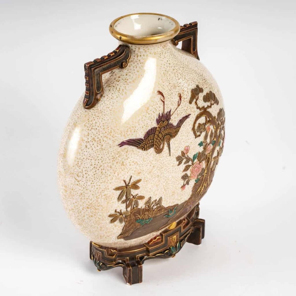Gourde plate « Hooh Flask », Royal Worcester 1874 | Biron Gourde plate "Hooh Flask", Royal Worcester 1874