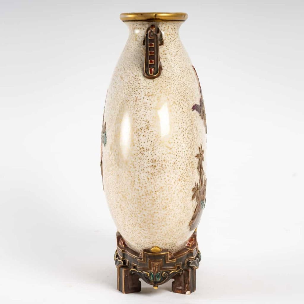 Gourde plate « Hooh Flask », Royal Worcester 1874 | Biron Gourde plate "Hooh Flask", Royal Worcester 1874