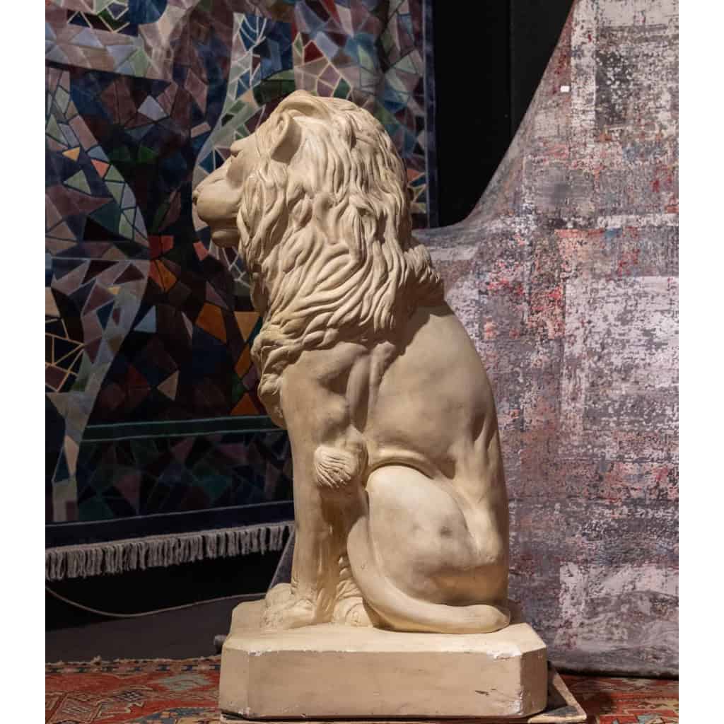 Paire de Lions en plâtre 5
