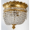 Suspension en bronze doré et cristal, XIXème siècle | Biron Suspension en bronze doré et cristal, XIXème siècle