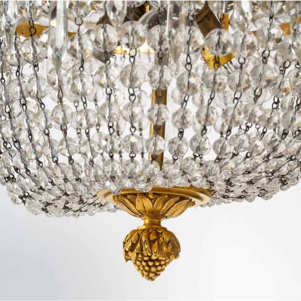 Suspension en bronze doré et cristal, XIXème siècle | Biron Suspension en bronze doré et cristal, XIXème siècle
