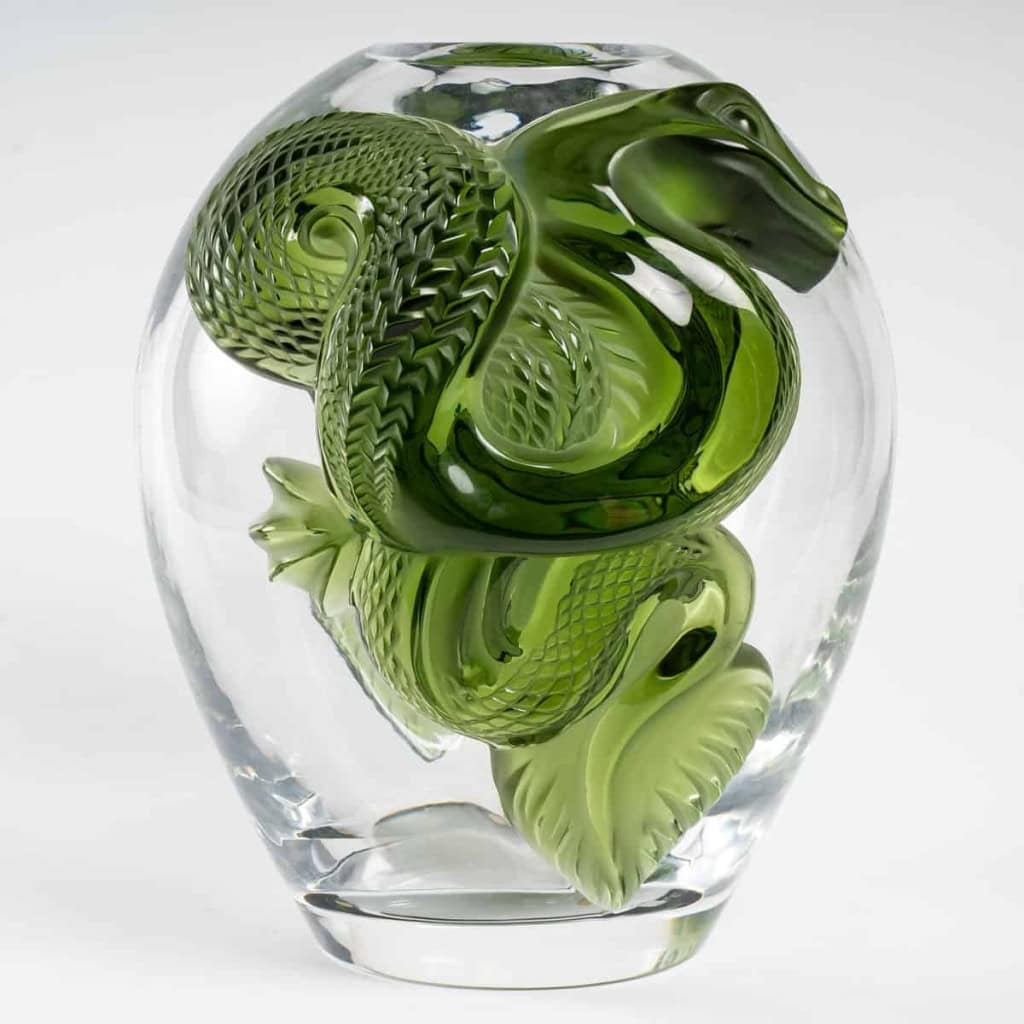 Lalique France : Vase DRAGON | Biron Lalique France : Vase DRAGON