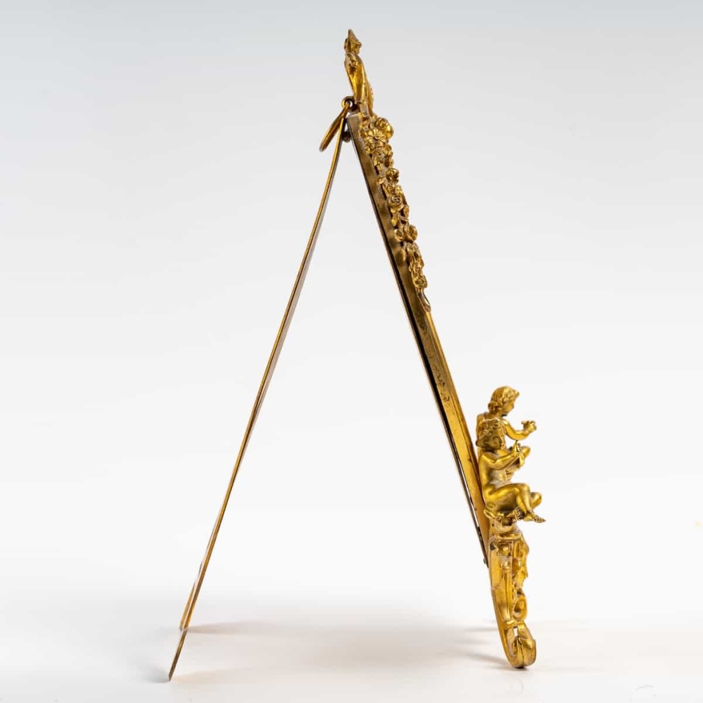 Miroir en bronze émaillé, signé Barbedienne, XIXème siècle