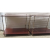 1950′ Paire de Tables Maison Baguès Décor Bambou en Bronze Bicolore Avec Plateaux Acajou 65 X 42 X H 48 cm