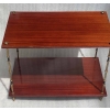 1950′ Paire de Tables Maison Baguès Décor Bambou en Bronze Bicolore Avec Plateaux Acajou 65 X 42 X H 48 cm