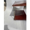 1950′ Paire de Tables Maison Baguès Décor Bambou en Bronze Bicolore Avec Plateaux Acajou 65 X 42 X H 48 cm