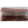 1950′ Paire de Tables Maison Baguès Décor Bambou en Bronze Bicolore Avec Plateaux Acajou 65 X 42 X H 48 cm