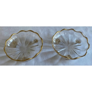 1950/70′ Paire De Coupes Tripodes Cristal Murano Ø 20 cm