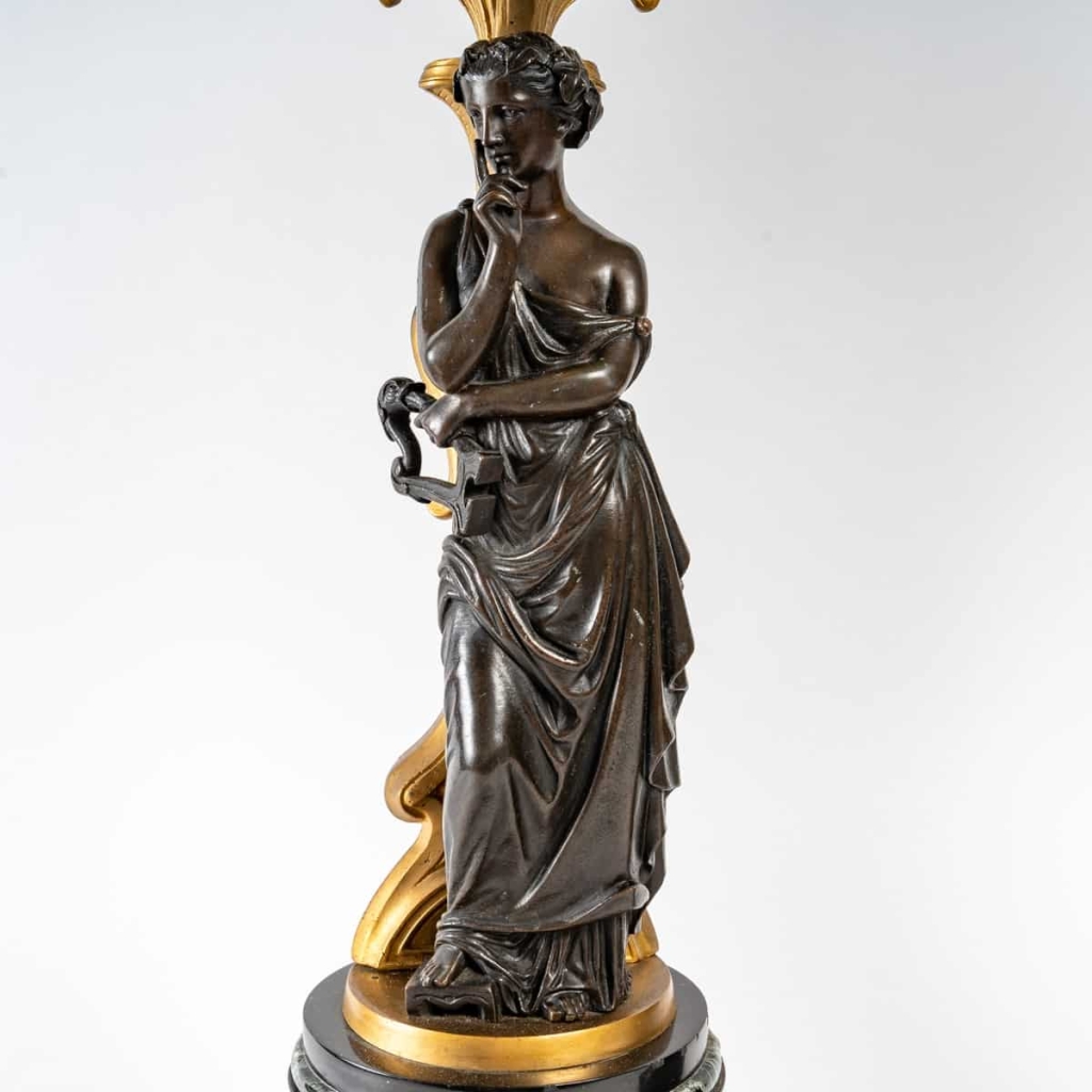 Paire de chandelier en bronze doré, XIXème siècle