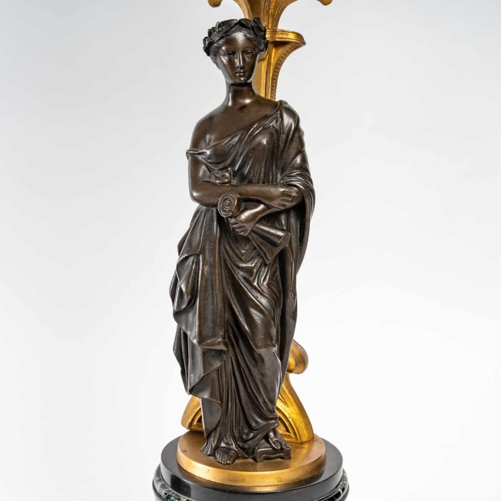 Paire de chandelier en bronze doré, XIXème siècle