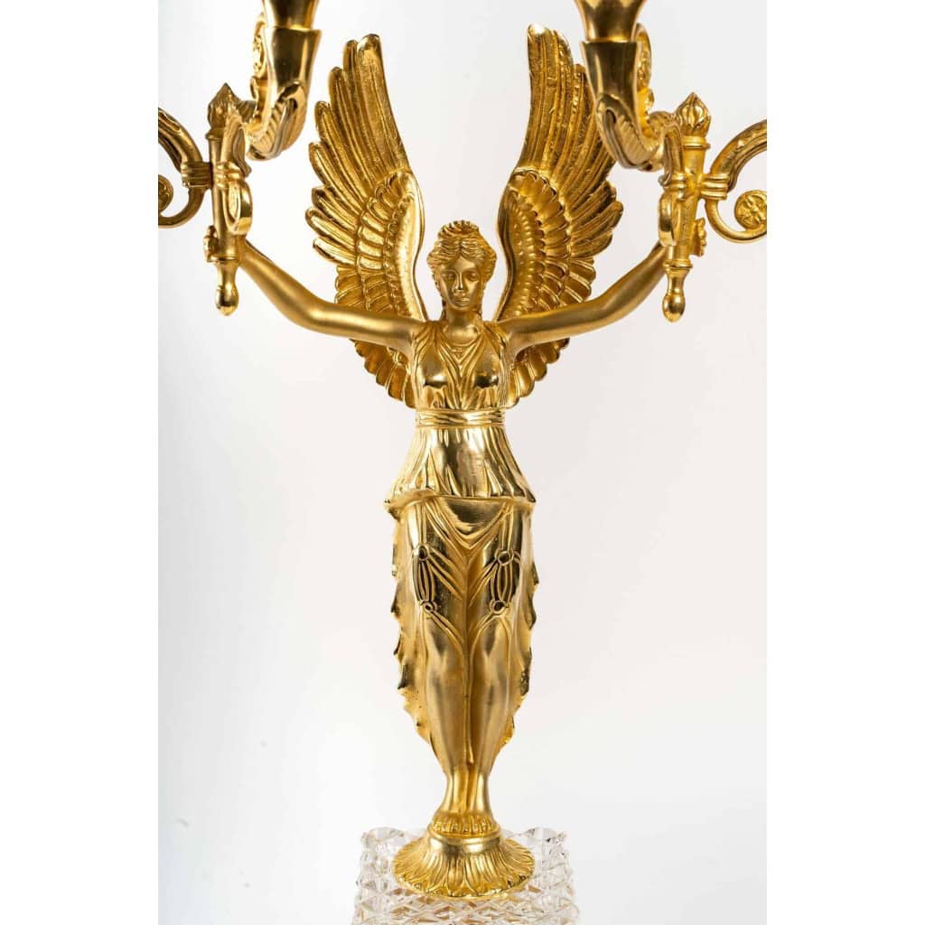 Paire de candélabres à 4 bras de lumières. XIXème siècle. | Biron Paire de candélabres à 4 bras de lumières. XIXème siècle.