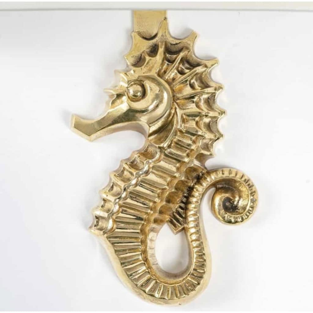 1940 Paire d’Appliques murales en bronze « Hippocampe » de Marcel Guillemard | Biron 1940 Paire d'Appliques murales en bronze "Hippocampe" de Marcel Guillemard