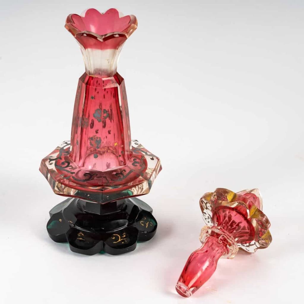 Flacon en cristal de bohême, XIXème siècle