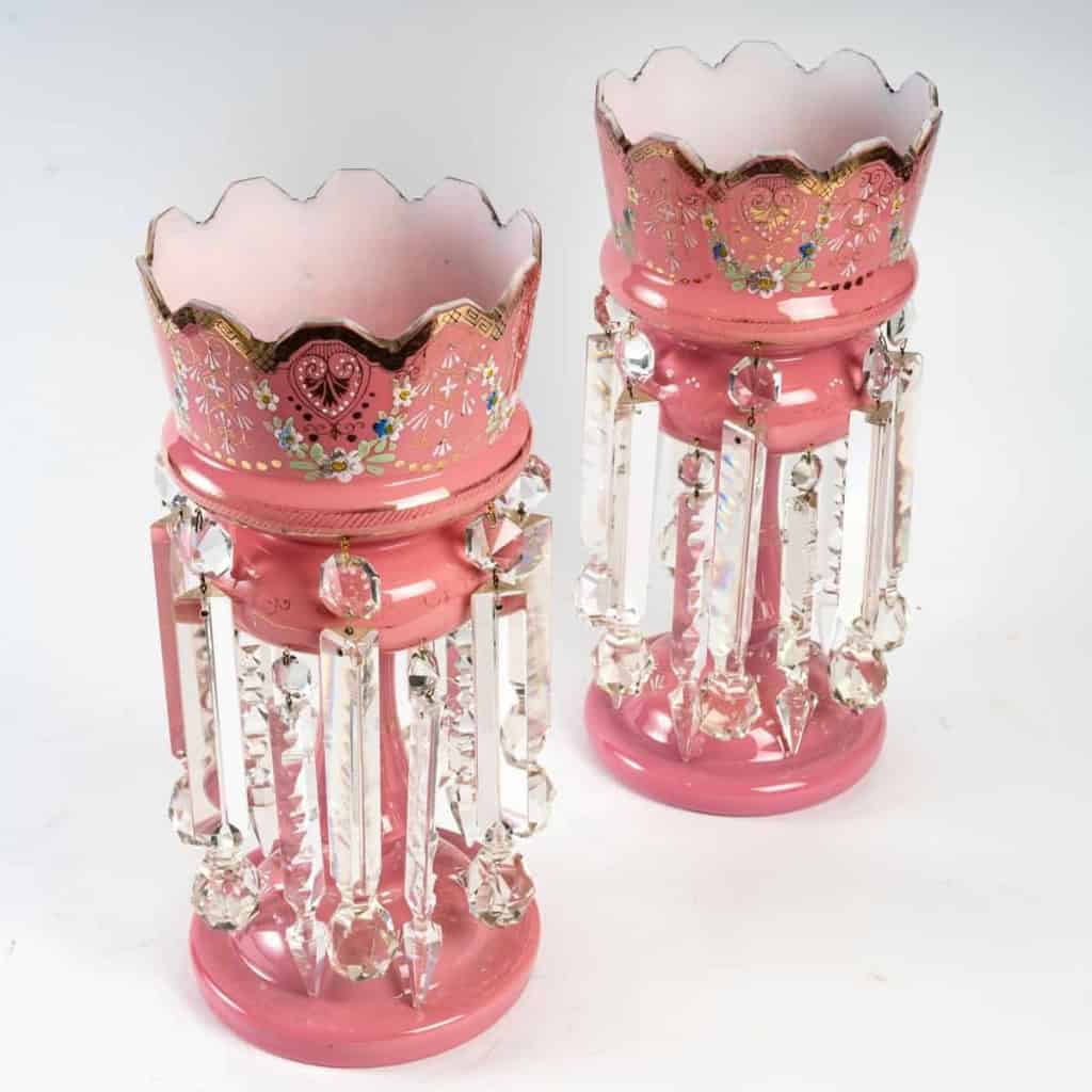Porte ananas en opaline et cristal, XIXème siècle