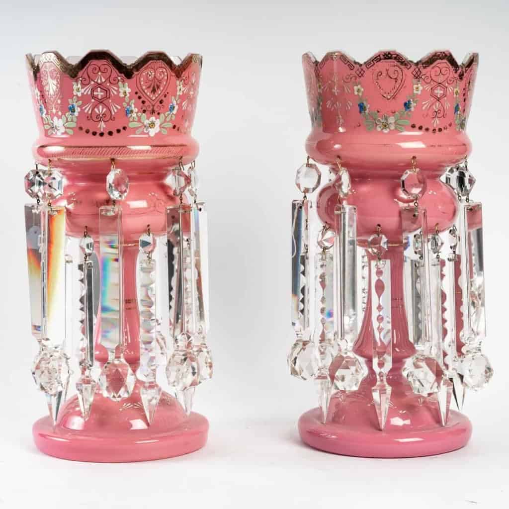 Porte ananas en opaline et cristal, XIXème siècle