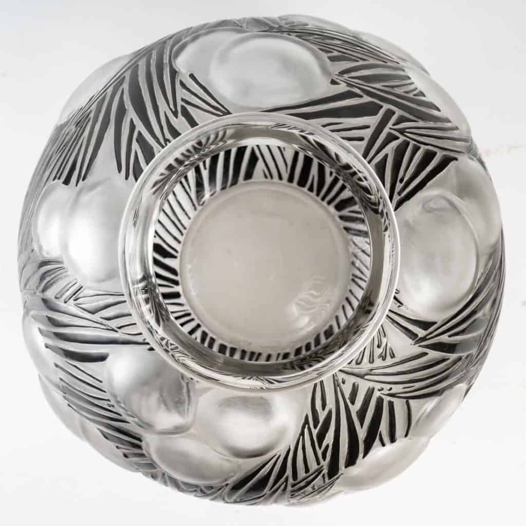 Vase "Oranges" verre émaillé noir d'origine à chaud de René LALIQUE