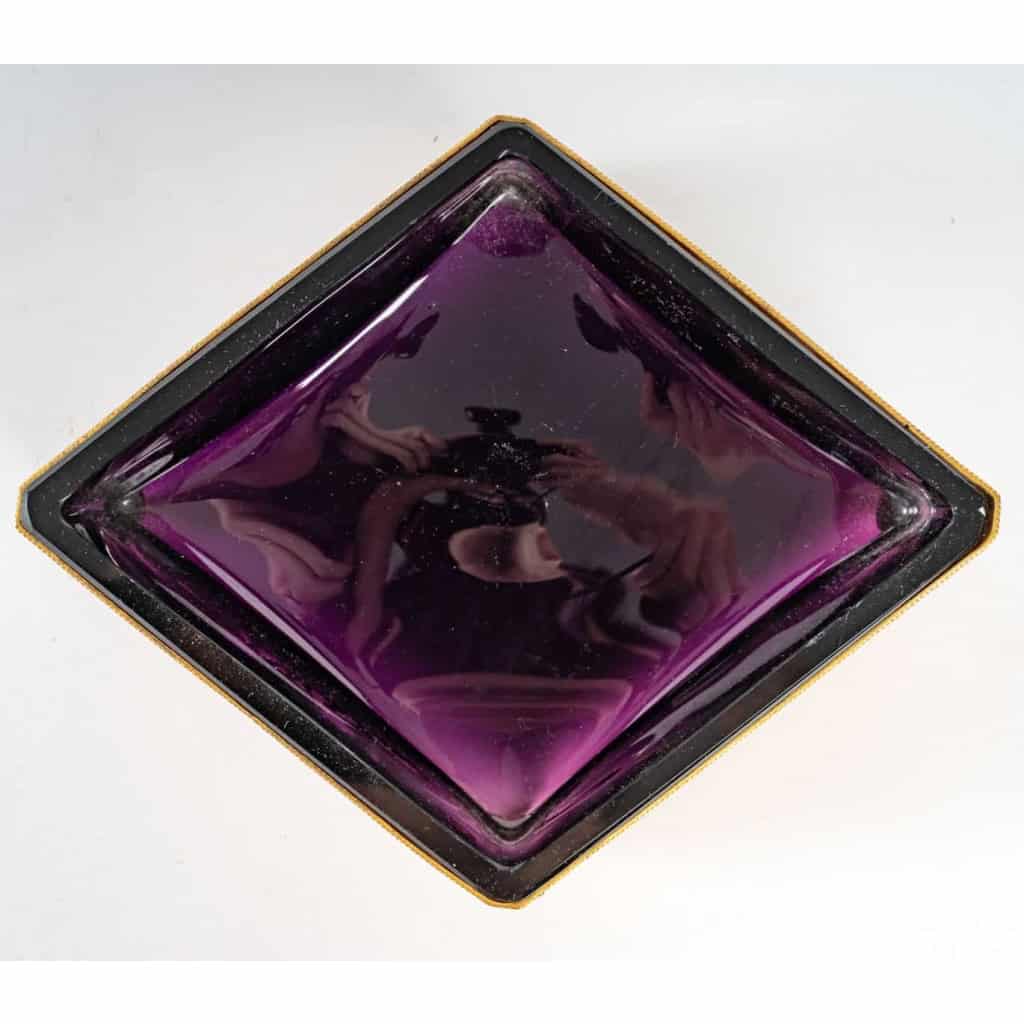 Coupe octogonale en bronze doré et cristal violet | Biron Coupe octogonale en bronze doré et cristal violet