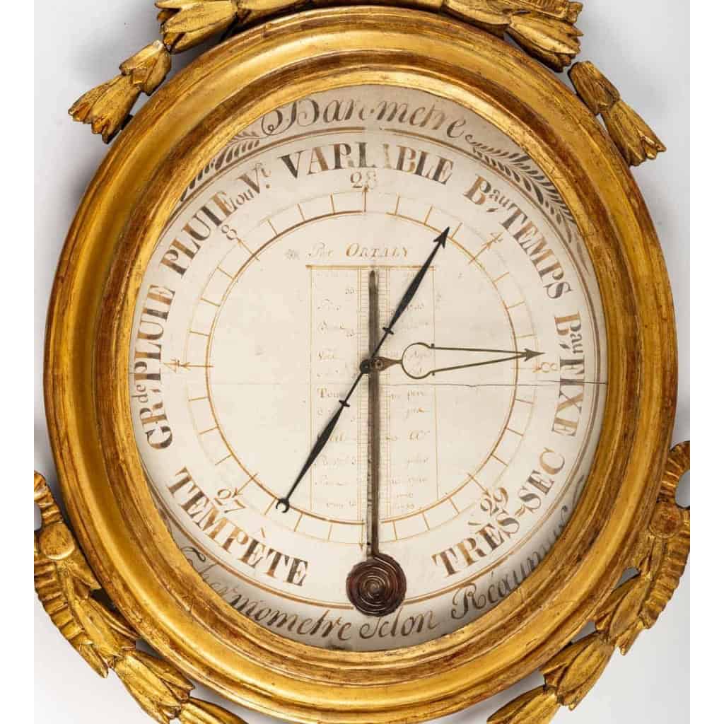 Baromètre – thermomètre d’époque Louis XVI (1774 – 1793). | Biron Baromètre - thermomètre d'époque Louis XVI (1774 - 1793).