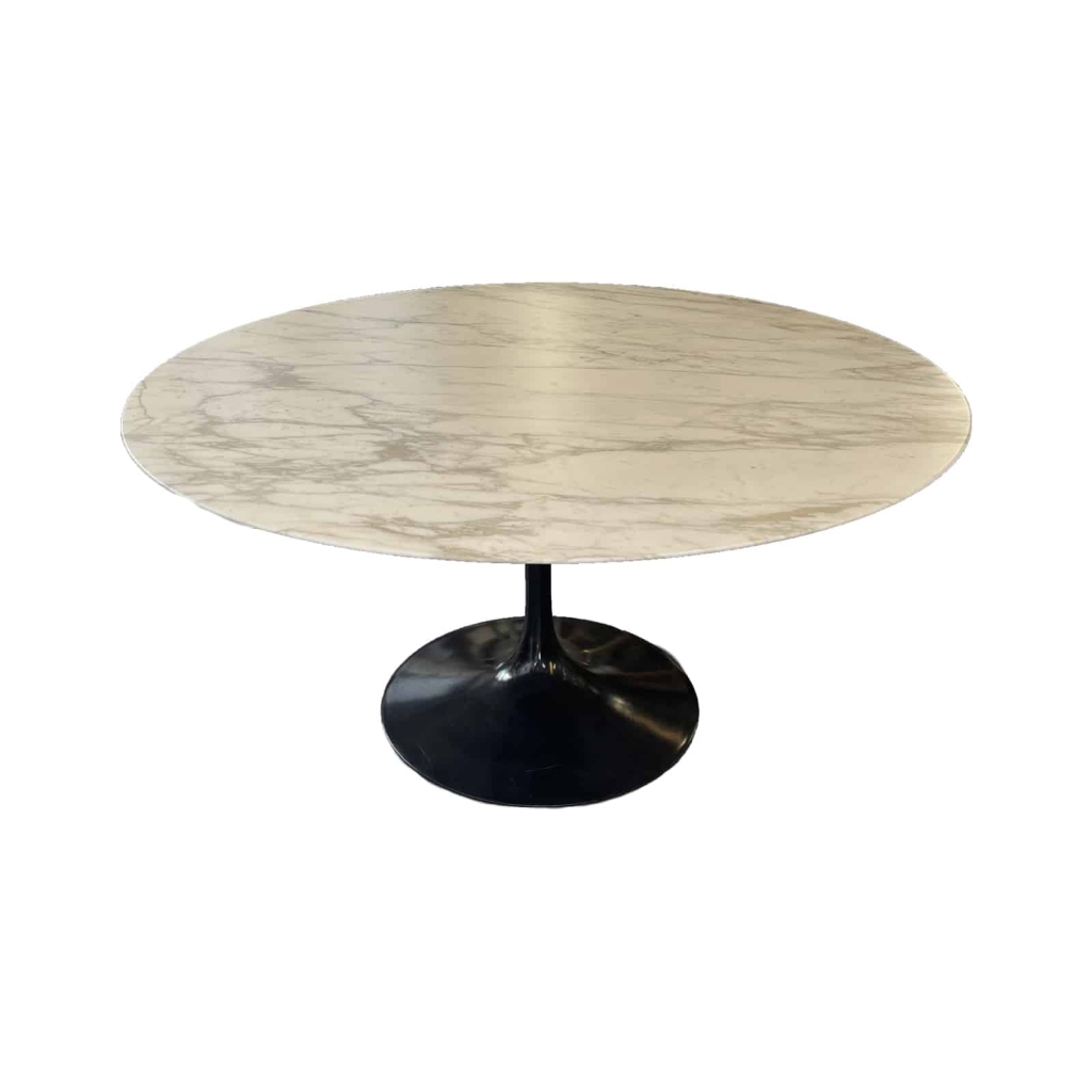 Eero Saarinen pour Knoll : Table Saarinen en marbre Calacatta Oro vernis mat- ronde 151 cm | Biron ||||||||||