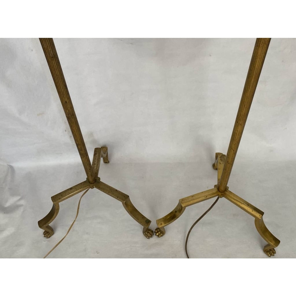 1950′ Paire de Liseuses Articulées Tripodes Style Napoléon 3 | Biron 1950′ Paire de Liseuses Articulées Tripodes Style Napoléon 3