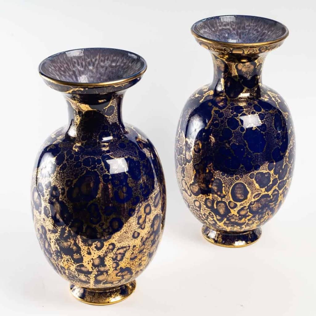 Paire de vases de Sèvres, fin XIXème siècle | Biron Paire de vases de Sèvres, fin XIXème siècle