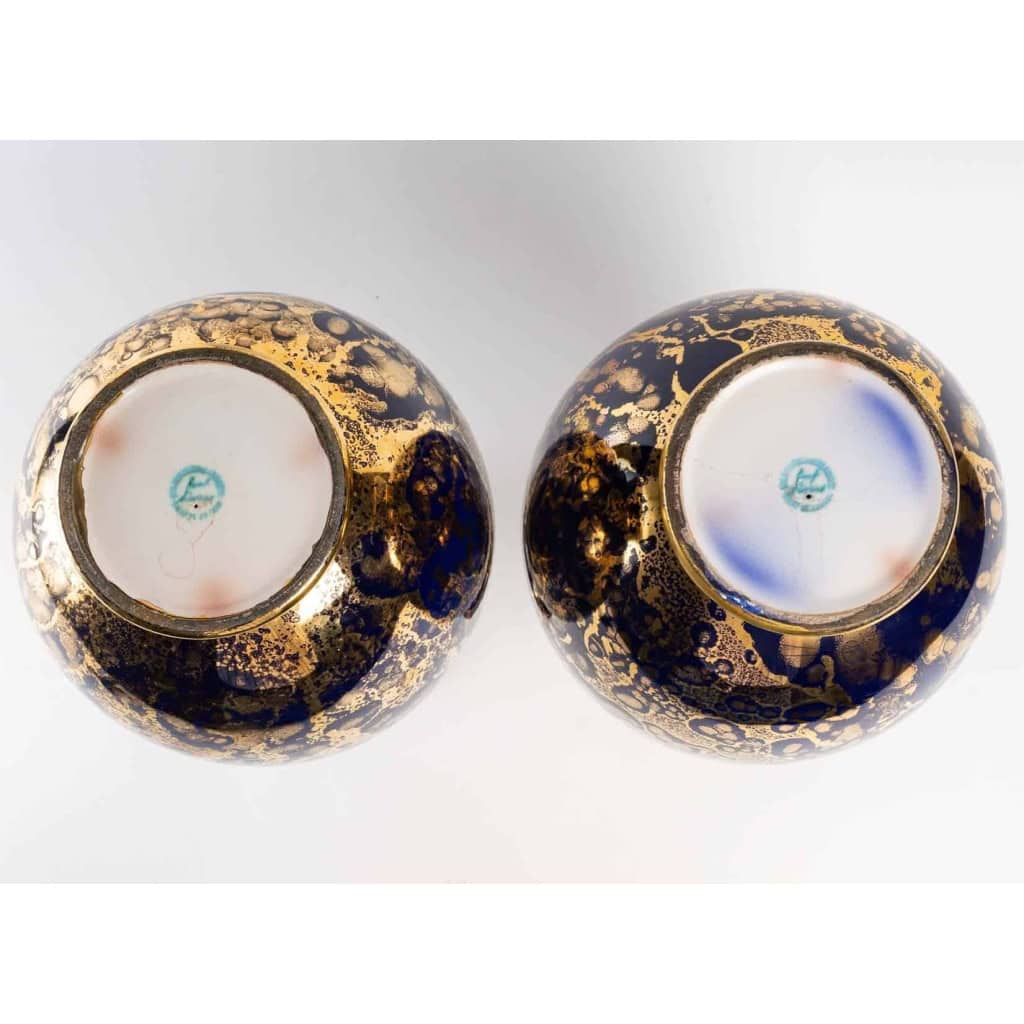 Paire de vases de Sèvres, fin XIXème siècle | Biron Paire de vases de Sèvres, fin XIXème siècle