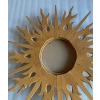 1950/70′ Miroir Soleil Plat 2 Étages Bois Doré Et Argenté 78 Cm De Diamètre | Biron 1950/70′ Miroir Soleil Plat 2 Étages Bois Doré Et Argenté 78 Cm De Diamètre