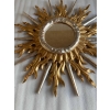 1950/70′ Miroir Soleil Plat 2 Étages Bois Doré Et Argenté 78 Cm De Diamètre | Biron 1950/70′ Miroir Soleil Plat 2 Étages Bois Doré Et Argenté 78 Cm De Diamètre