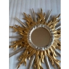 1950/70′ Miroir Soleil Plat 2 Étages Bois Doré Et Argenté 78 Cm De Diamètre | Biron 1950/70′ Miroir Soleil Plat 2 Étages Bois Doré Et Argenté 78 Cm De Diamètre