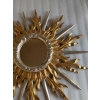 1950/70′ Miroir Soleil Plat 2 Étages Bois Doré Et Argenté 78 Cm De Diamètre | Biron 1950/70′ Miroir Soleil Plat 2 Étages Bois Doré Et Argenté 78 Cm De Diamètre