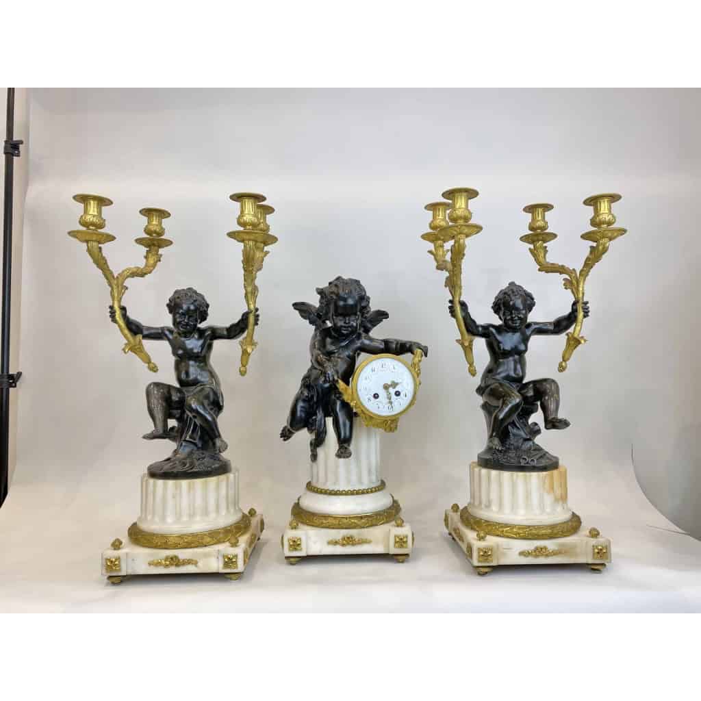 Grande garniture de cheminée aux amours, Paris, Circa 1855 | Biron ||||||