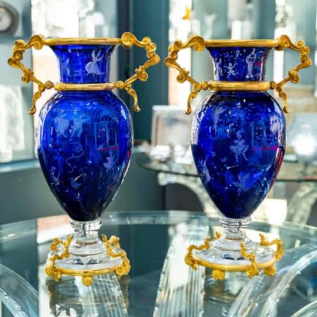 BACCARAT et Jean BOGGIO designer 1998 : Paire de vases | Biron BACCARAT et Jean BOGGIO designer 1998 : Paire de vases