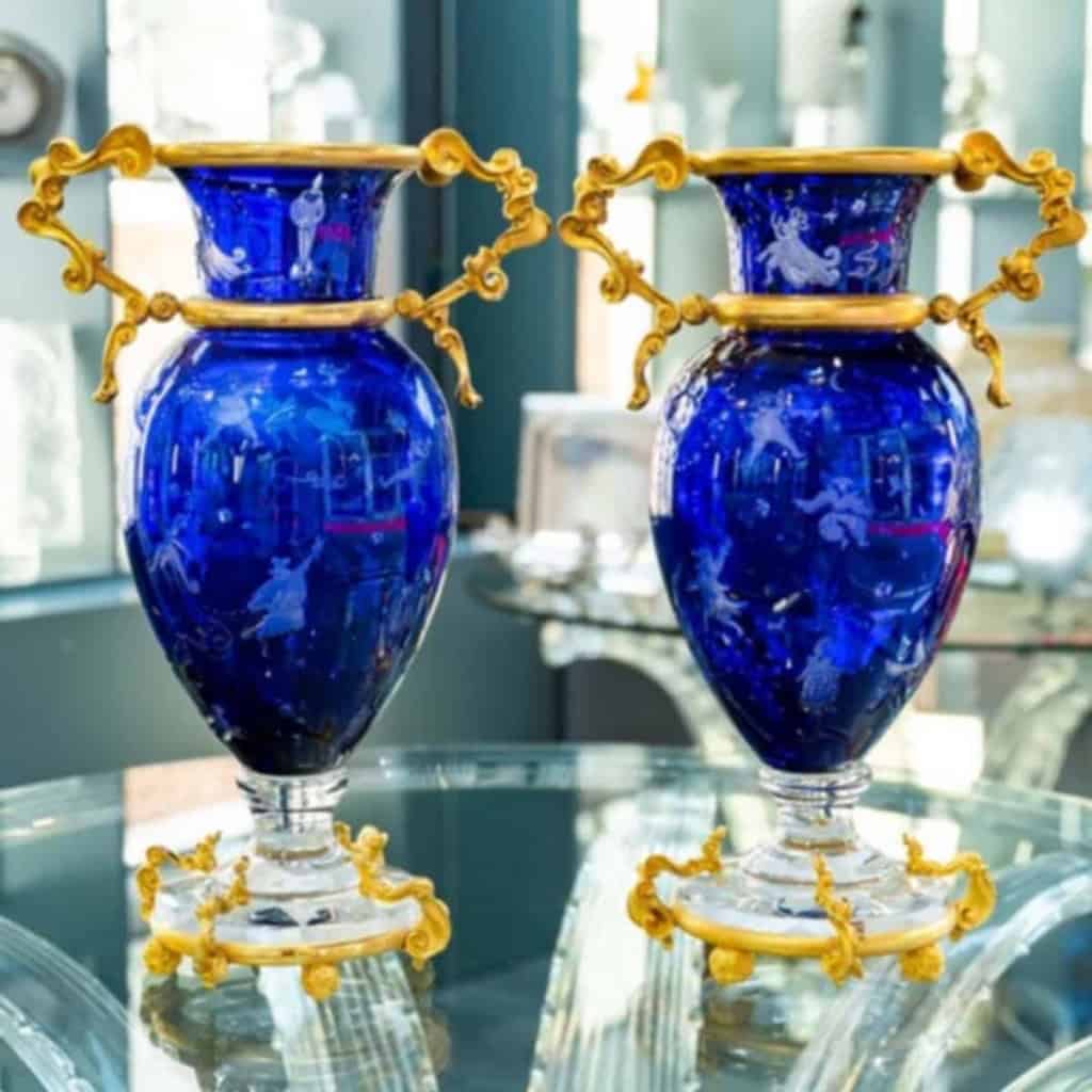 BACCARAT et Jean BOGGIO designer 1998 : Paire de vases | Biron BACCARAT et Jean BOGGIO designer 1998 : Paire de vases