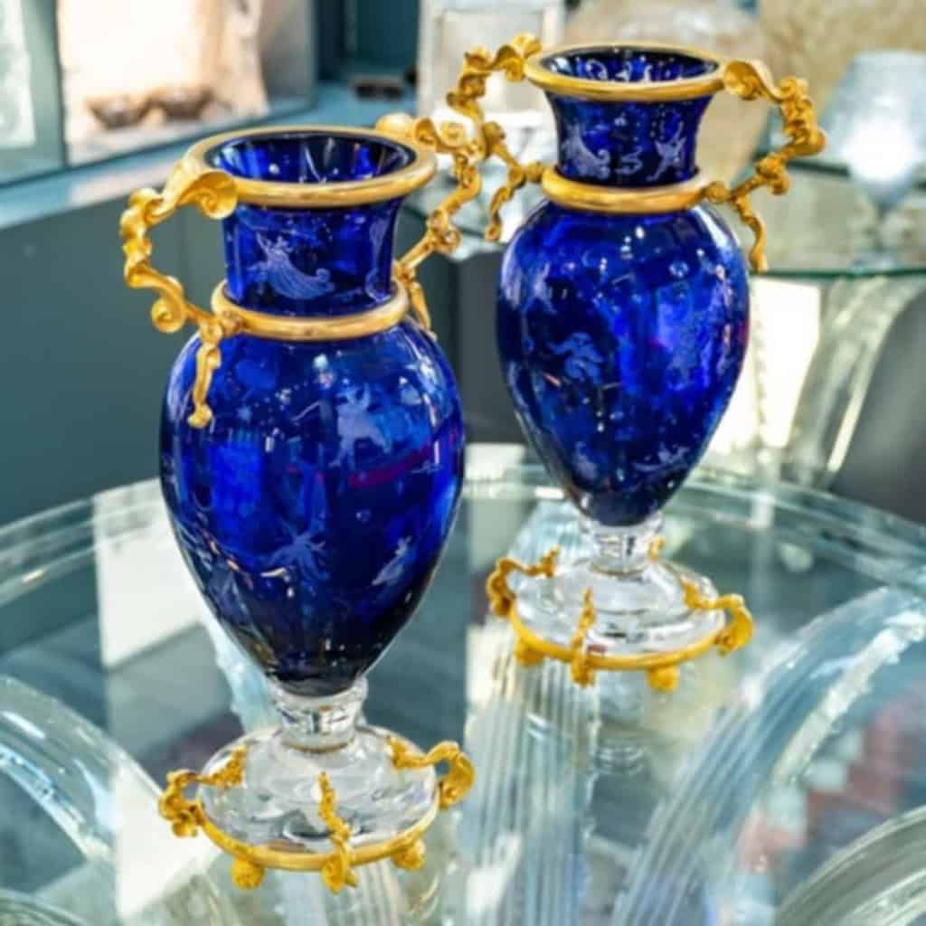 BACCARAT et Jean BOGGIO designer 1998 : Paire de vases | Biron BACCARAT et Jean BOGGIO designer 1998 : Paire de vases