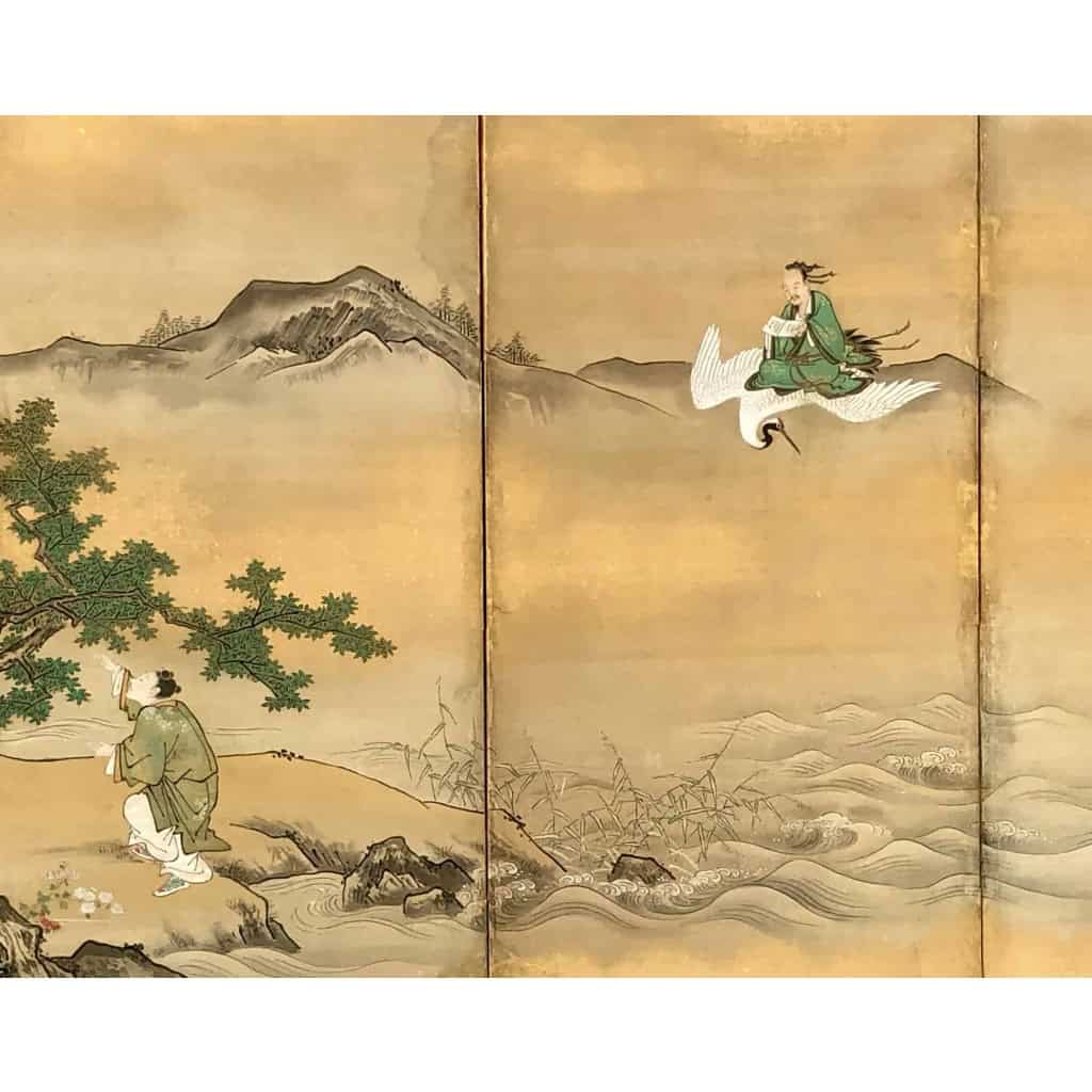 Paravent Japonais à 6 panneaux par Kano Tanshin (1653-1718) | Biron Paravent Japonais à 6 panneaux par Kano Tanshin (1653-1718)